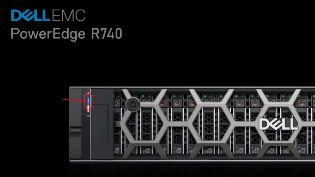 Reset-iDRAC-of-R740-roosho - roosho. iDRAC Quick Sync 2 button on Dell EMC PowerEdge R740/R740xd/R750