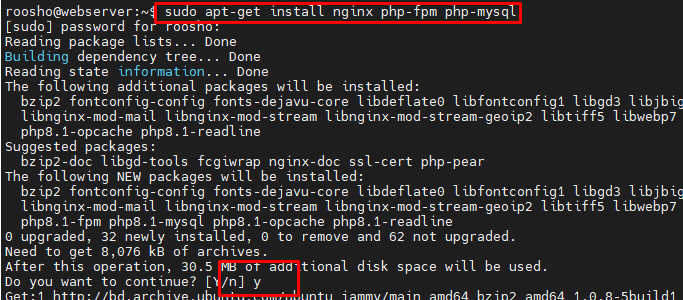 Install Nginx, Php-fpm and Php-mysql : Sudo Apt-get Install Nginx Php-fpm Php-mysql - Roosho. Sudo Apt-get Install Nginx Php-fpm Php-mysql