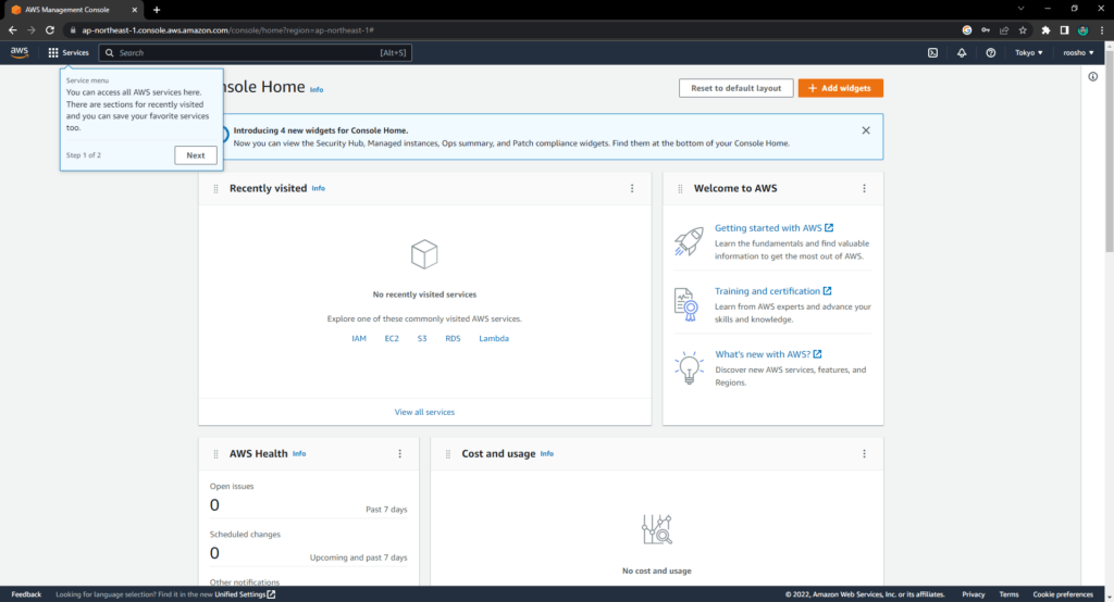 Aws Free Tier Management Console Dashboard