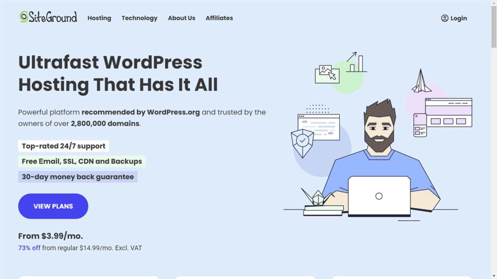 01-siteground-quality-wordpress-hosting-with-free-ssl-drawbacks-include-pricing-plan-limits-and-availability - Roosho. Siteground: Wordpress-recommended, Easy Setup, Affordable, High Quality, Reliable, Fast Servers, Free Ssl. Cons: Mid-tier Pricing, Low Plan Limits, High Renewal Fees, Limited Availability. Changed Favorite Host; Terms Like Bandwidth, Uptime, Page Speed Important.