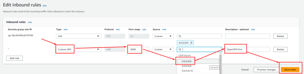 22-select-port-protocol-and-ip-range - Roosho. Select Your Inbound Port Details