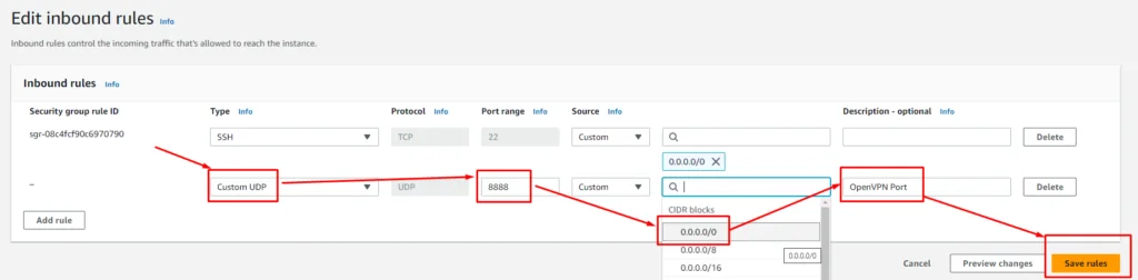 22-Select-port-protocol-and-IP-Range - Select your inbound port details