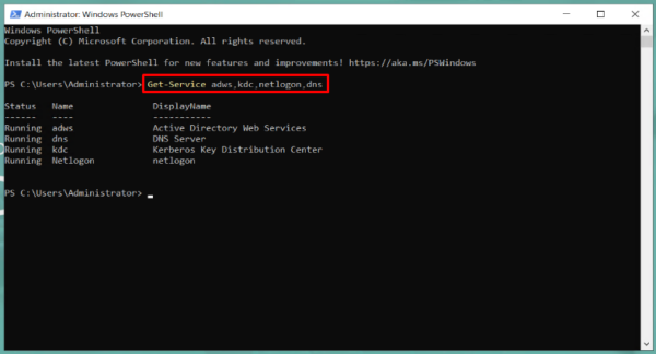 Verifying Active Directory Installation from Shell