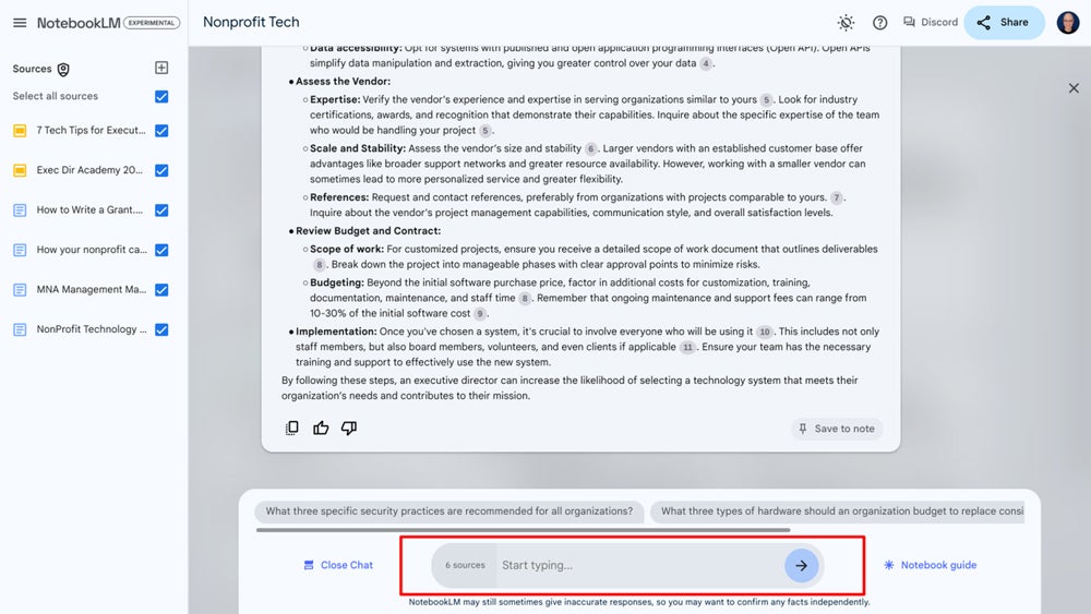 Notebooklm Interface with Bottom Chat Prompt on Highlight.