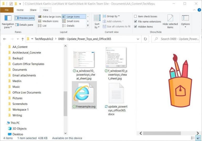 Powerpane Shows a Preview of a File. 