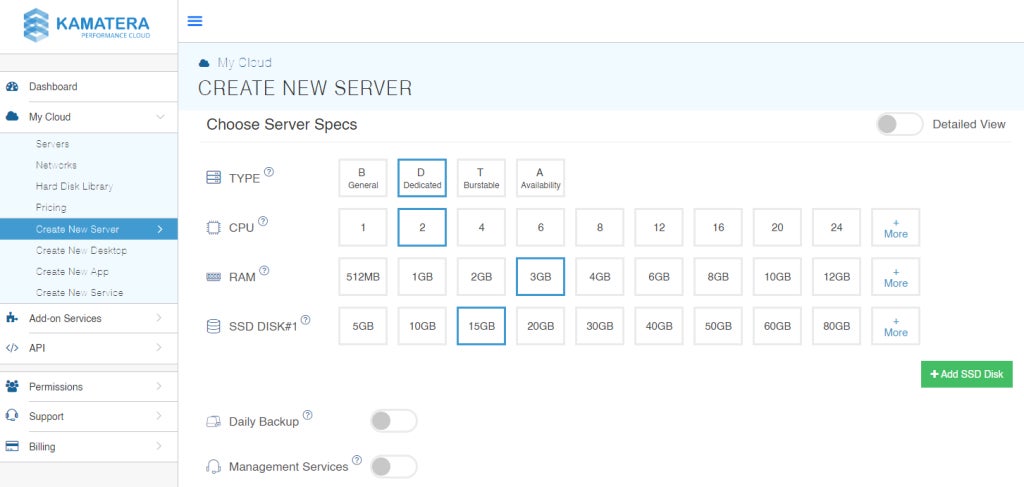 Kamatera Server Creation.