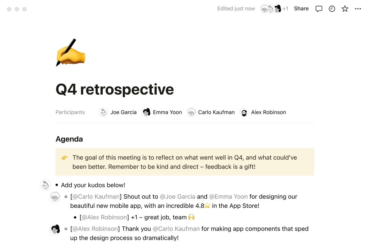 Real-time Collaboration in Notion.