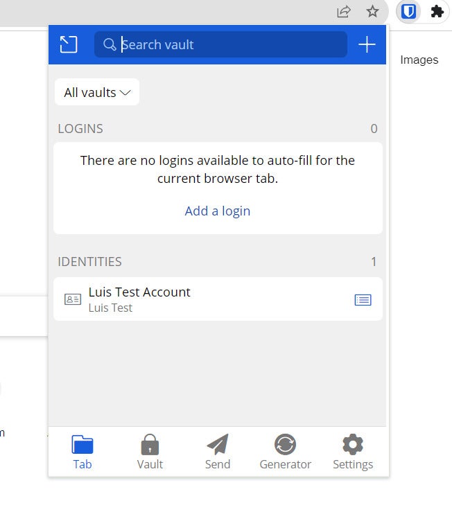 Bitwarden Browser Extension. 