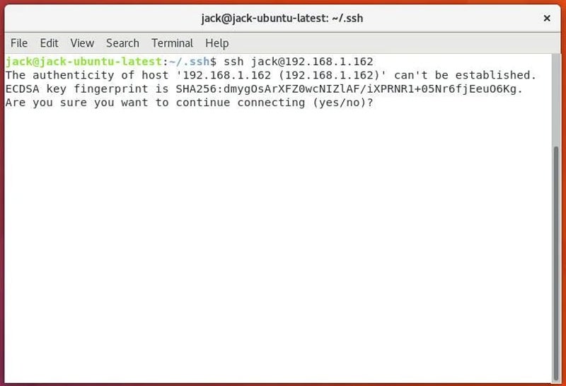 Logging into an Ssh Server for the First Time.