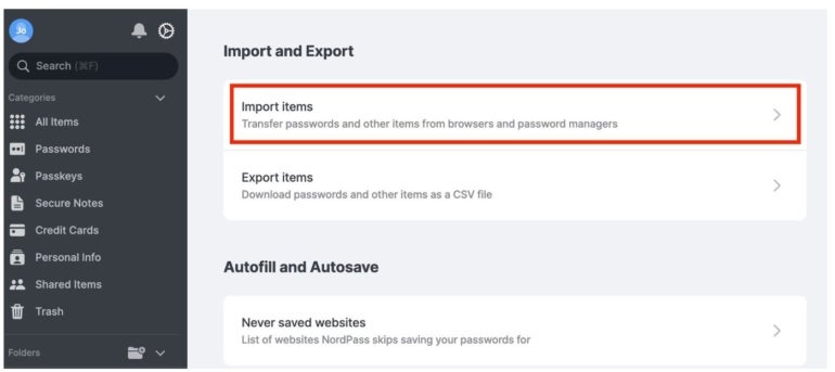Nordpass Password Import.