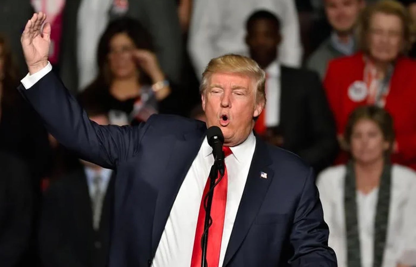 President Donald J. Trump While Speaking to Am Audience.