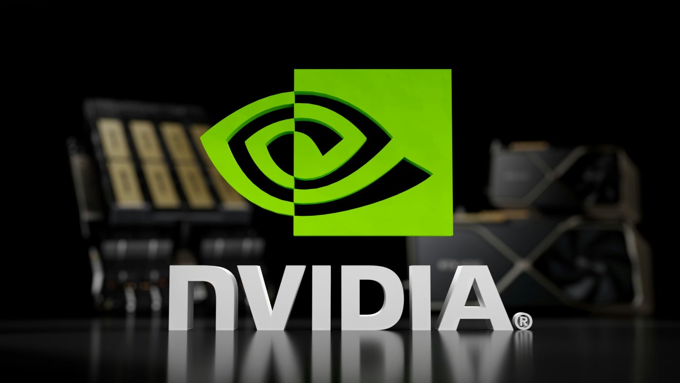 the Nvidia Logo is Displayed on a Table.